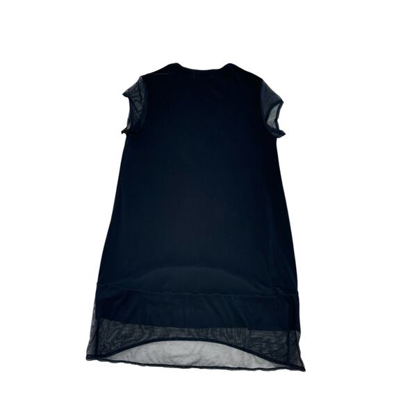 SYMPLI Navy Blue Mesh Detail Tunic Top Size 8 Womens Jersey Knit Lagenlook - Picture 5 of 9